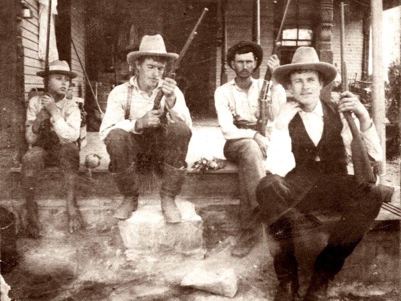 Riflemen: Herman Reiner, Adolf Fuchs, Albano Fuchs, Hans Fuchs, c. 1902